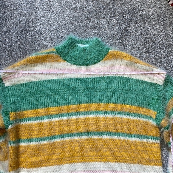 Kimchi Blue Turtleneck Striped Fuzzy Cozy Sweater - Picture 10 of 15